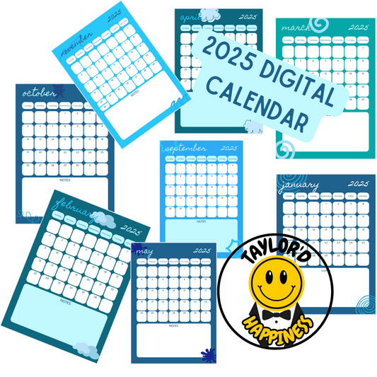 2025 Digital Calendar - Blue Theme